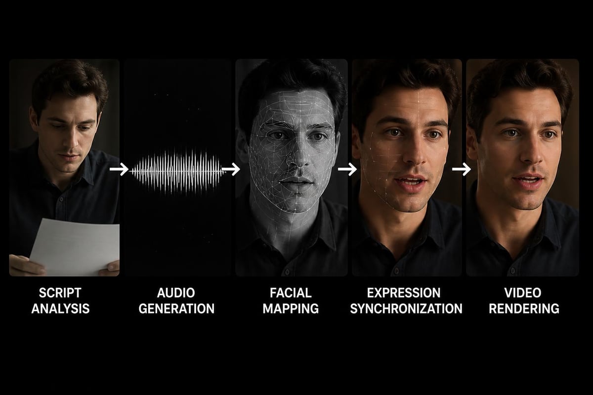 AI talking video technology workflow