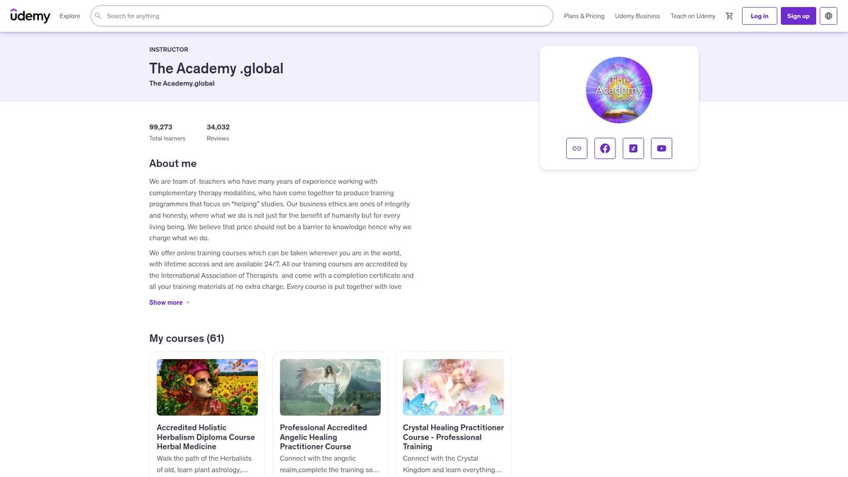 7 Best Holistic Course Online Options to Explore in 2026 - Energy Healing & Reiki Master Certification – The Academy .global (Udemy)