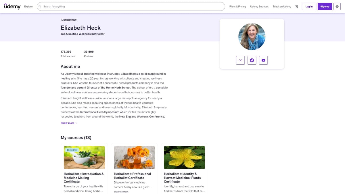 7 Best Holistic Course Online Options to Explore in 2026 - Holistic Nutrition & Herbal Remedies – Elizabeth Heck (Udemy)