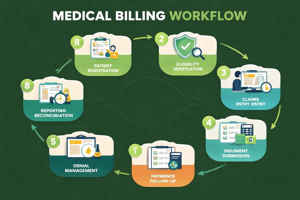 Revenue cycle workflow stages