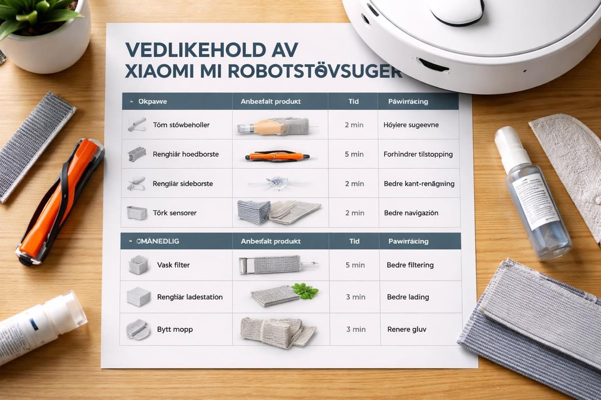 Vedlikeholdssjekkliste Xiaomi Mi