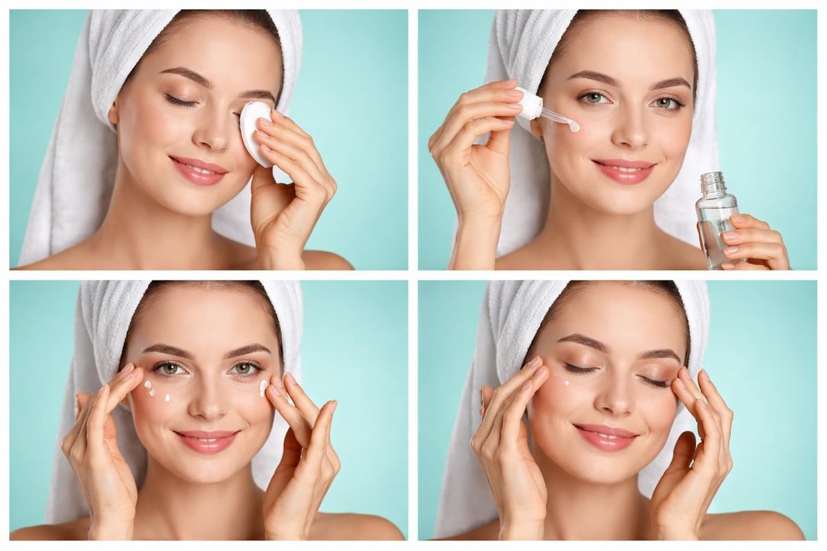 Eye cream application sequence