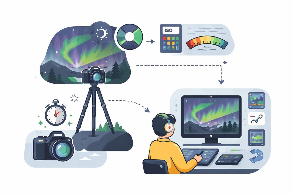Northern lights photography workflow