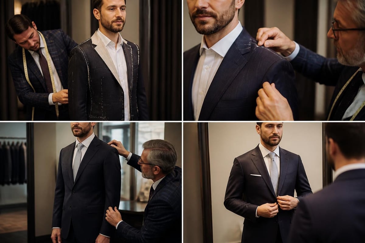 Custom tailoring fitting process