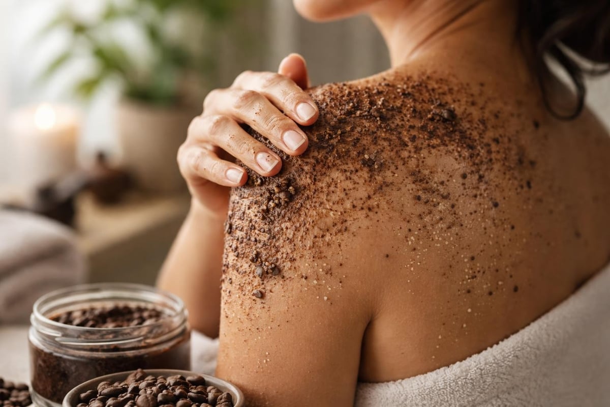 Coffee grounds exfoliation process