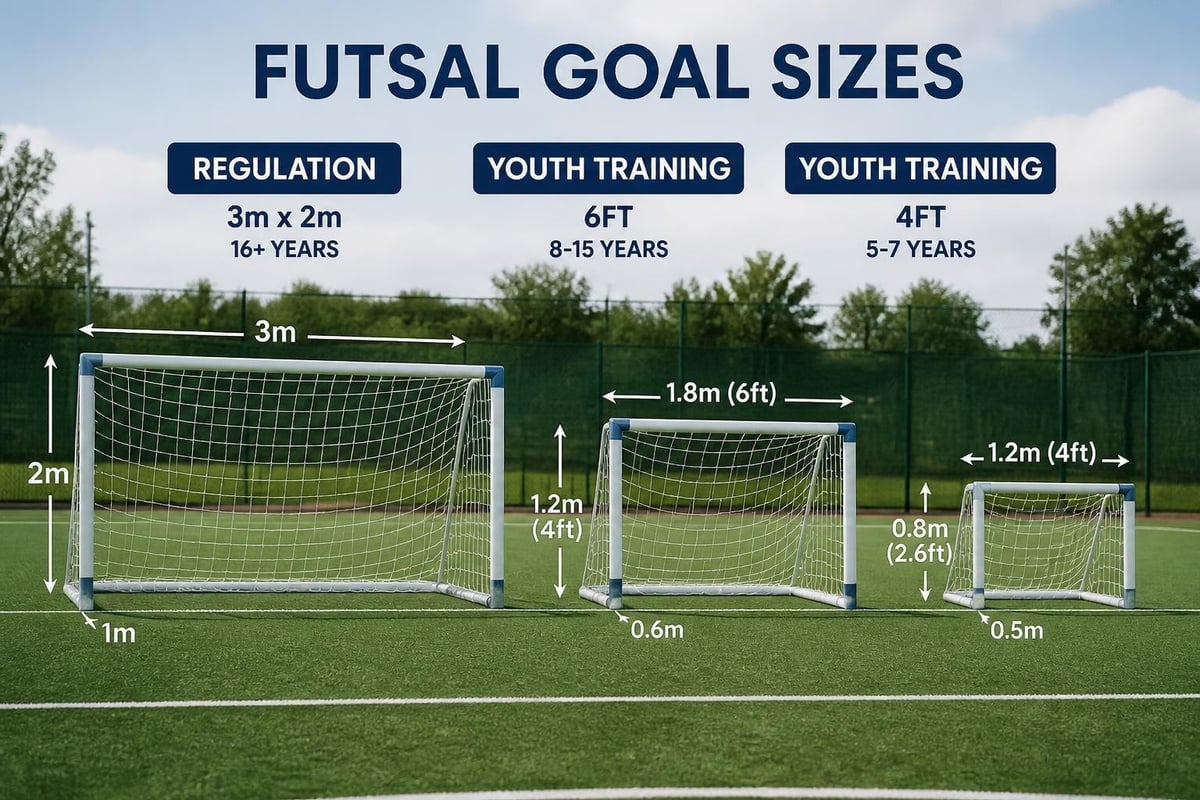 Indoor soccer goal size comparison