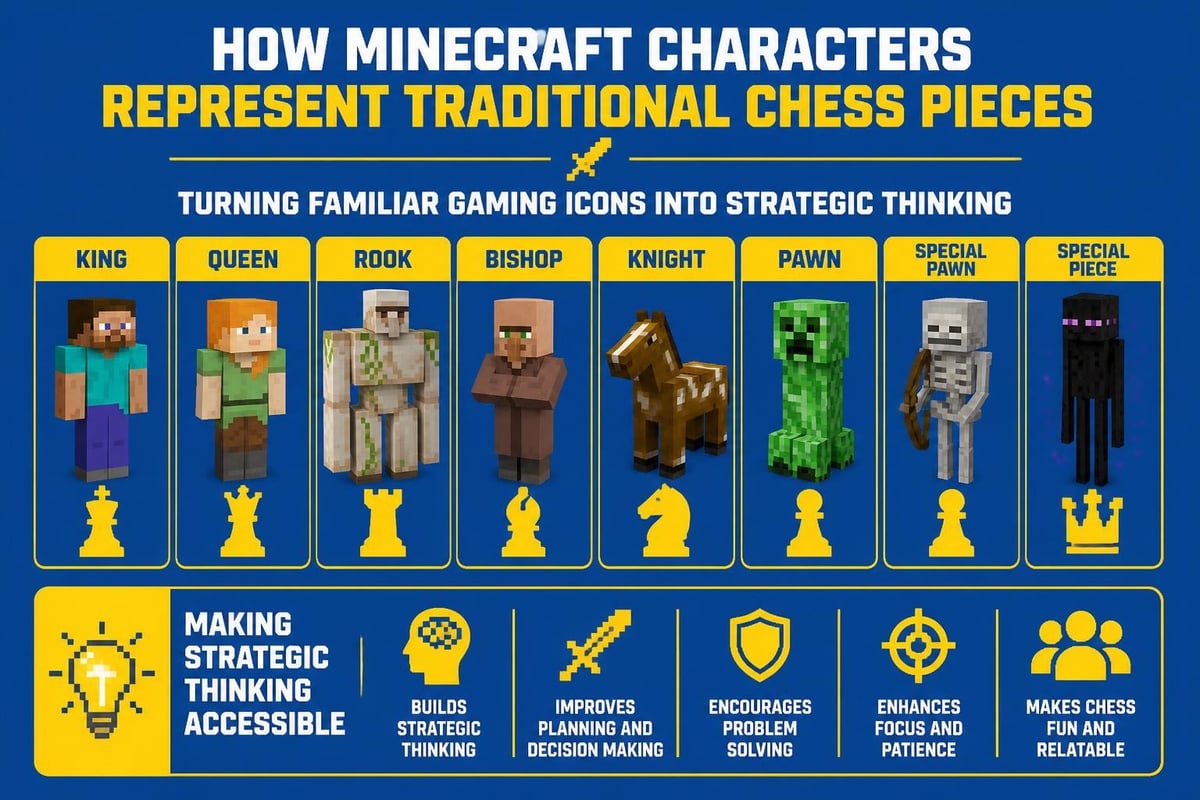 Chess piece characters from Minecraft