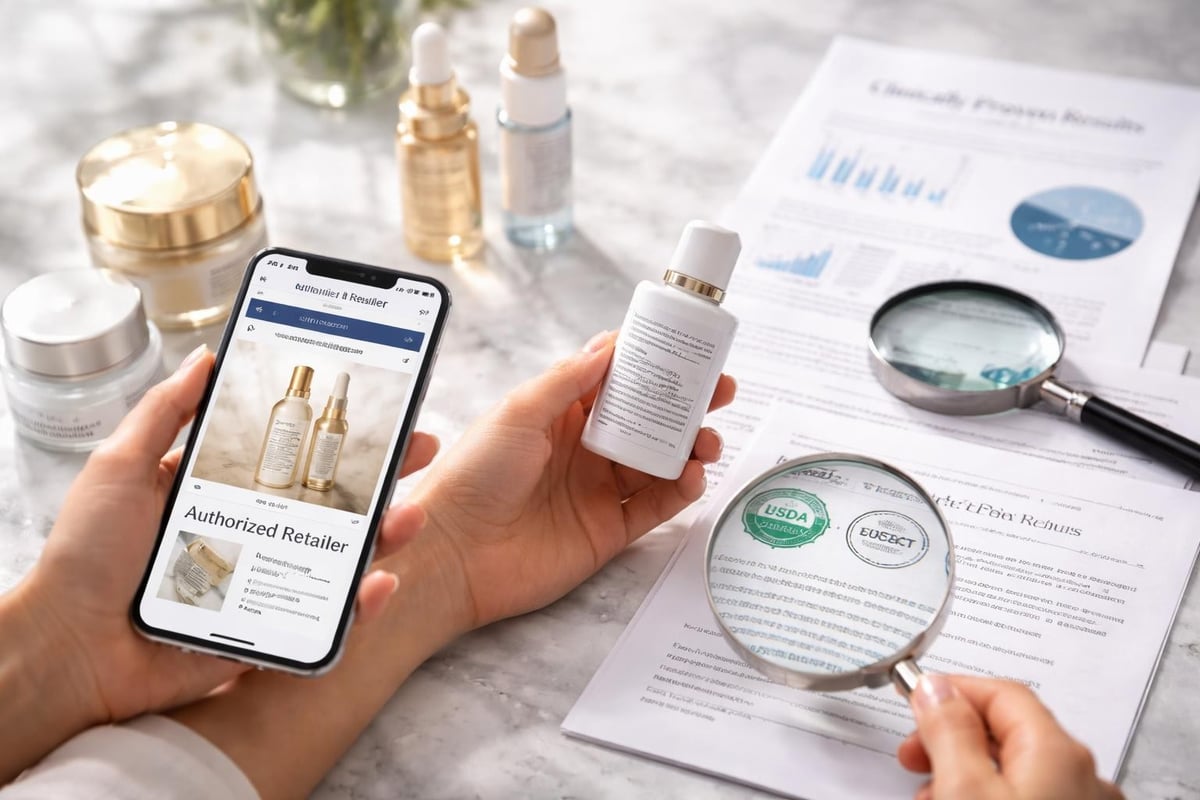 Online skincare shopping verification process