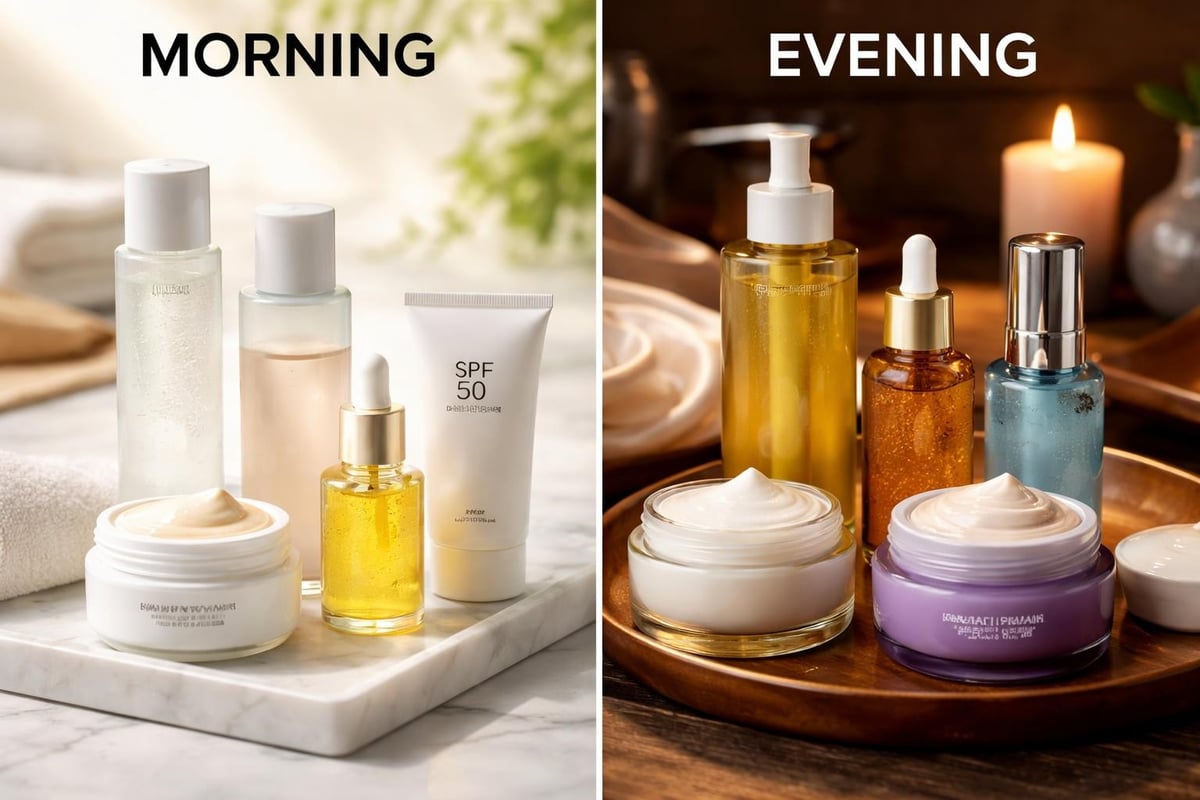 Day versus night skincare