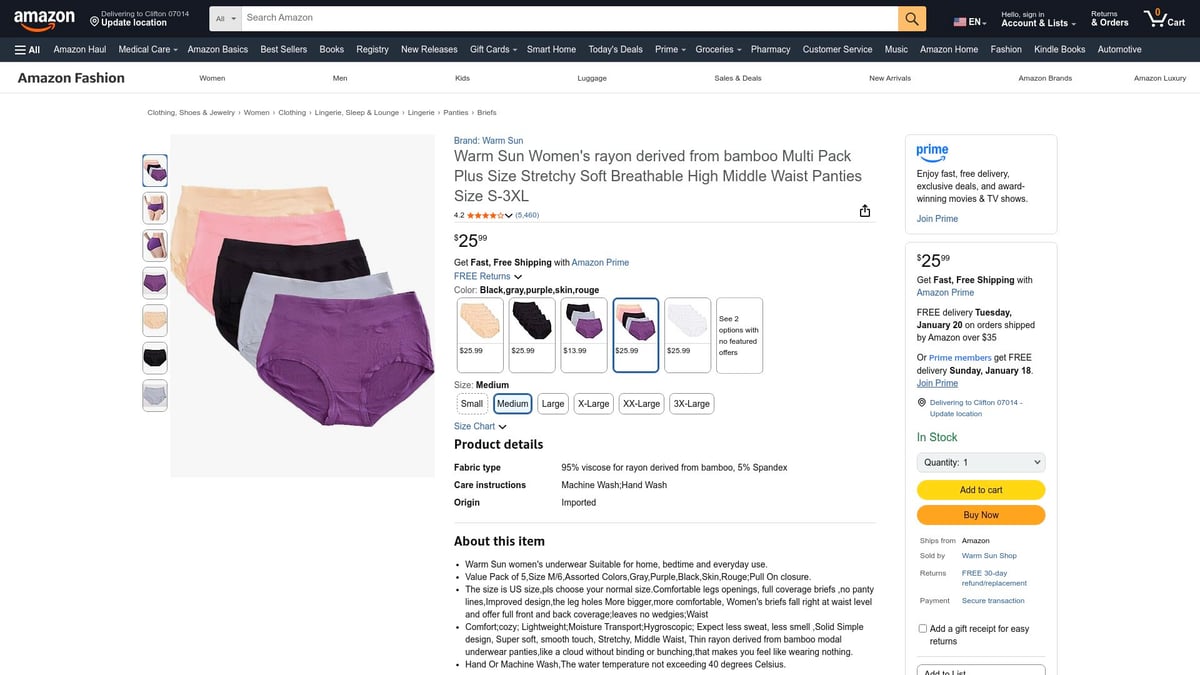 7 Best Breathable Underwear Picks for Everyday Comfort 2026 - Warm Sun Bamboo Viscose Fiber Panties – $20+