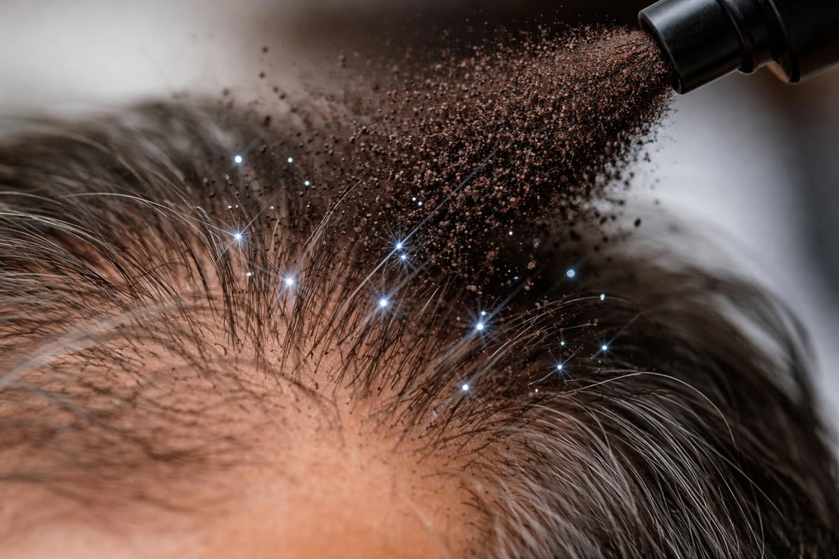 Hair spray particle application mechanism