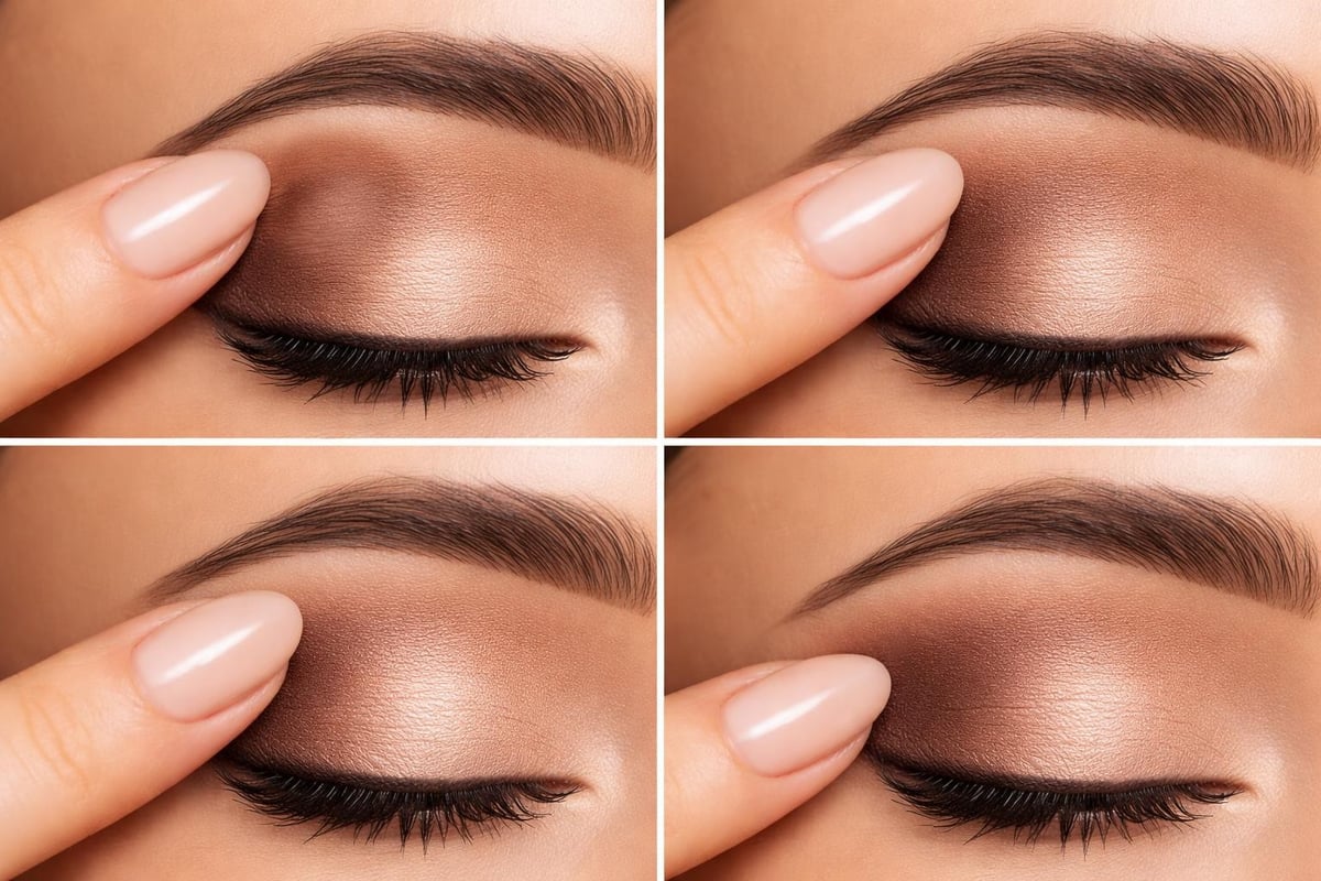 Natural eye makeup blending technique