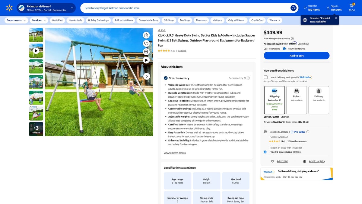 7 Best Adult Swing Set Picks for Fun and Relaxation in 2026 - KloKick 9.5' Heavy Duty Swing Set with Saucer and Belt Swings