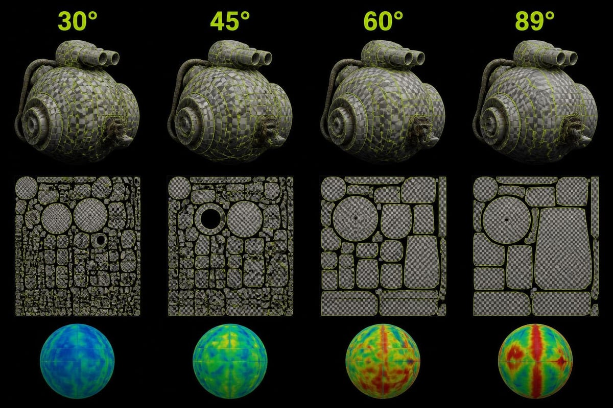 Smart UV Project angle threshold comparison
