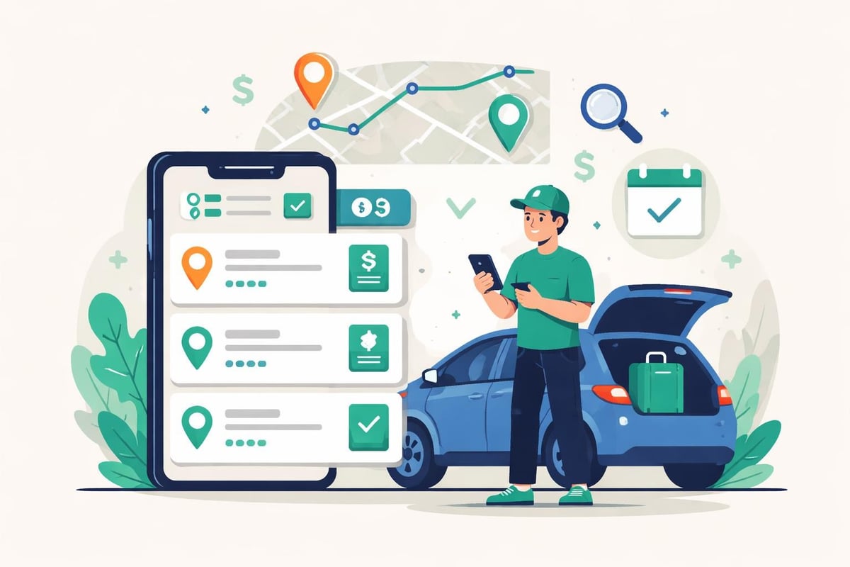 Roadie driver app interface