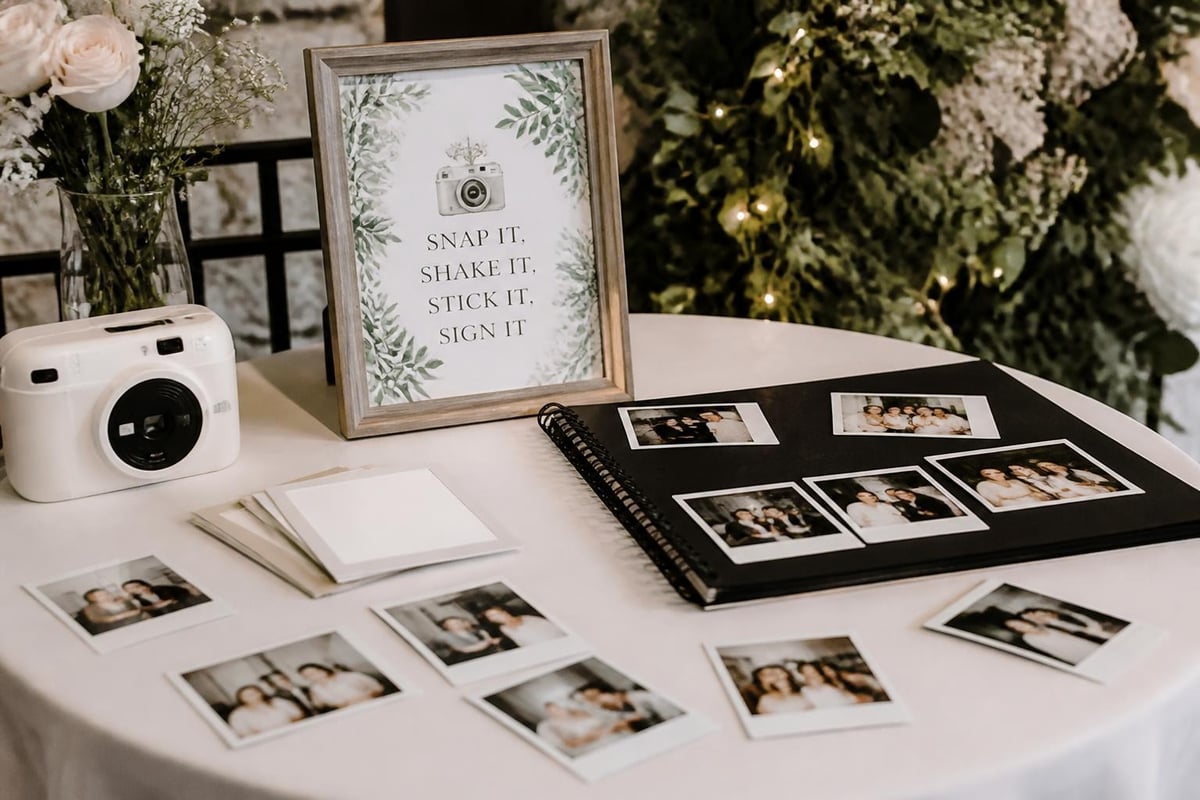 Wedding instant photo booth features