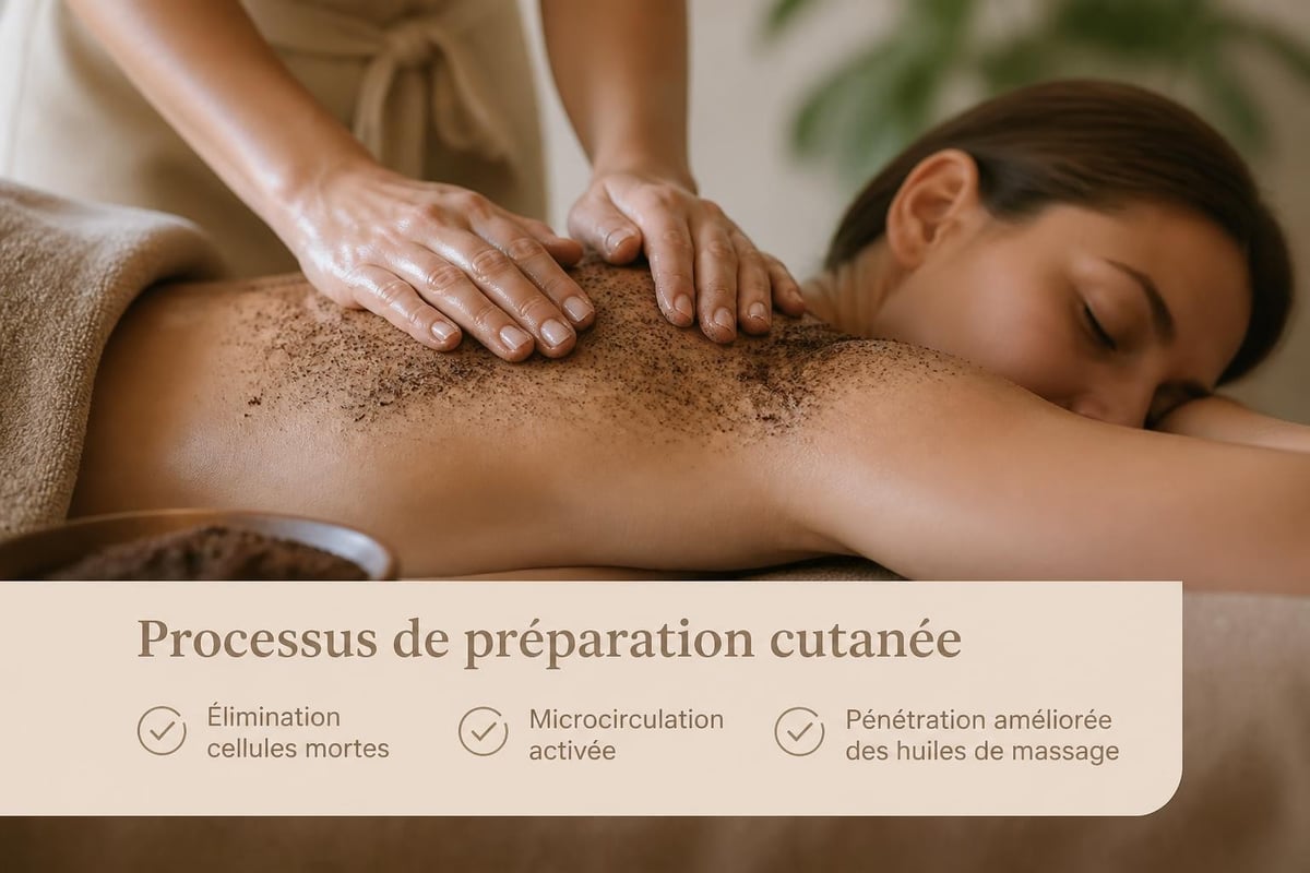 Préparation cutanée gommage massage