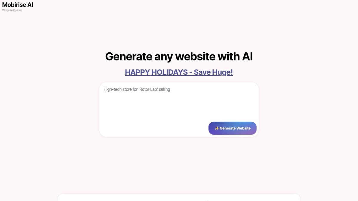 Top 10 AI Website Builders to Try in 2026 - 2. Mobirise AI