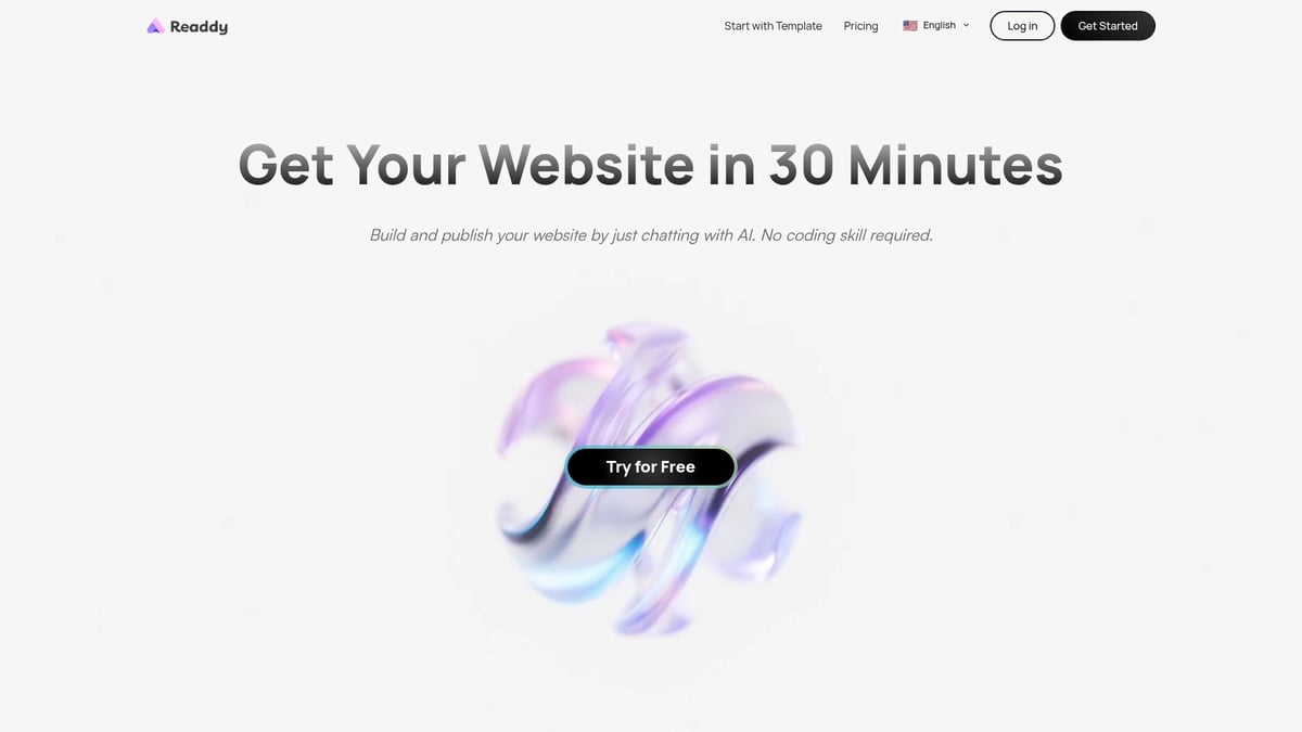 Top 10 AI Website Builders to Try in 2026 - 3. Readdy AI