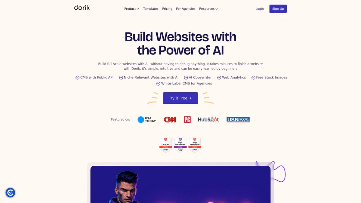 Top 10 AI Website Builders to Try in 2026 - 4. Dorik AI
