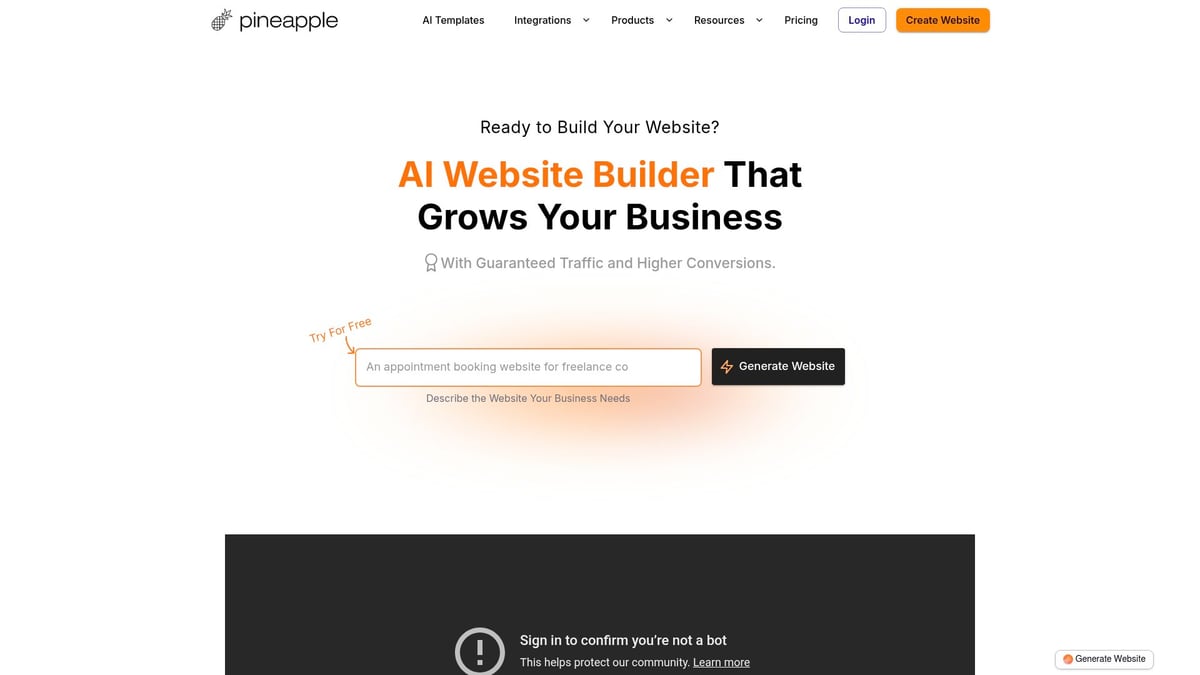 Top 10 AI Website Builders to Try in 2026 - 5. Pineapple Builder