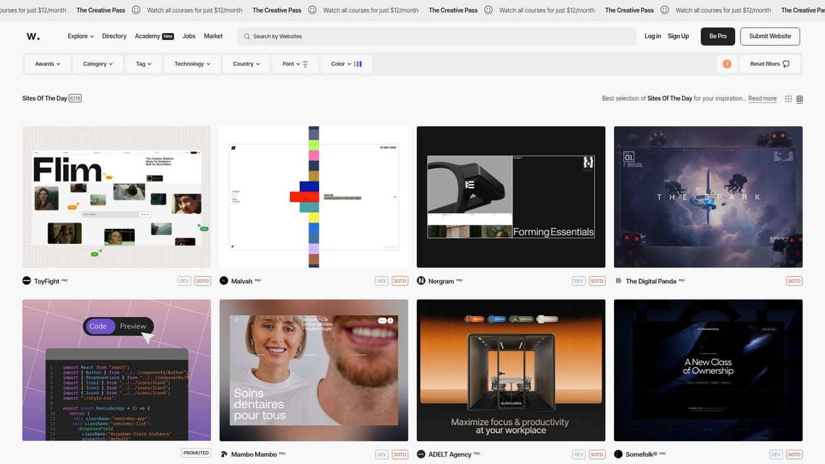 7 Inspiring Websites Of The Day To Explore In 2026 - Awwwards – Site of the Day