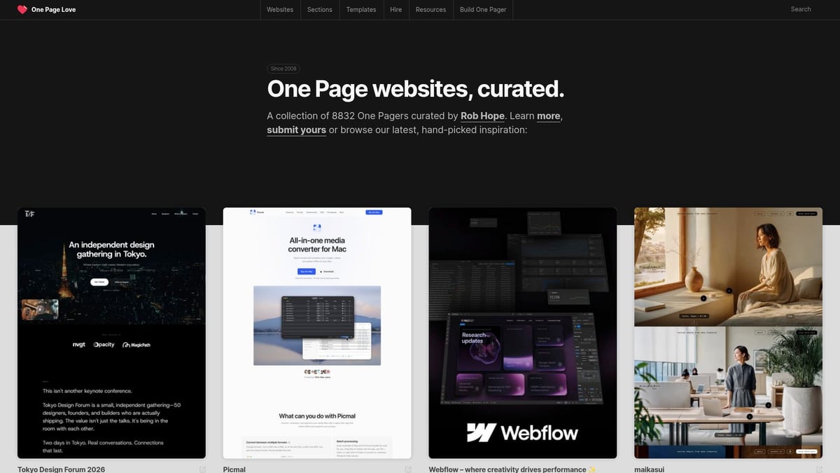 7 Inspiring Websites Of The Day To Explore In 2026 - One Page Love – Featured Websites
