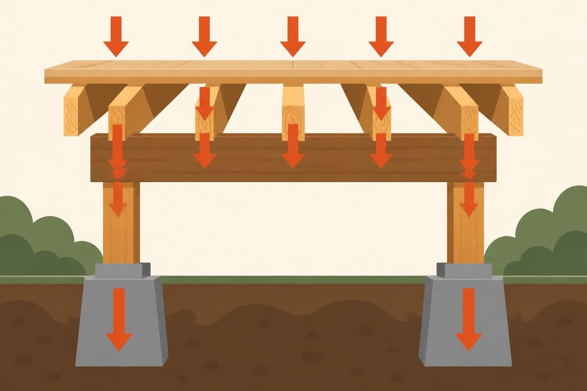 Load transfer in timber floor frames
