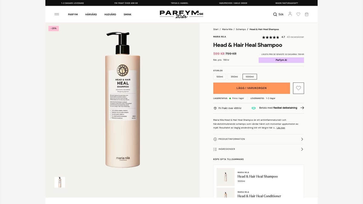 9 Bästa Veganskt Schampo 2026 För Naturligt Friskt Hår - Maria Nila Head & Hair Heal Shampoo