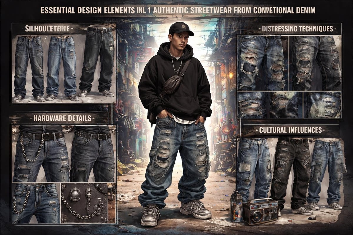 Streetwear denim characteristics
