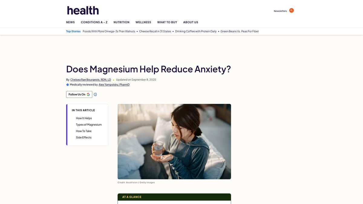 Top 8 Supplements for Anxiety: Natural Relief in 2026 - Magnesium Glycinate