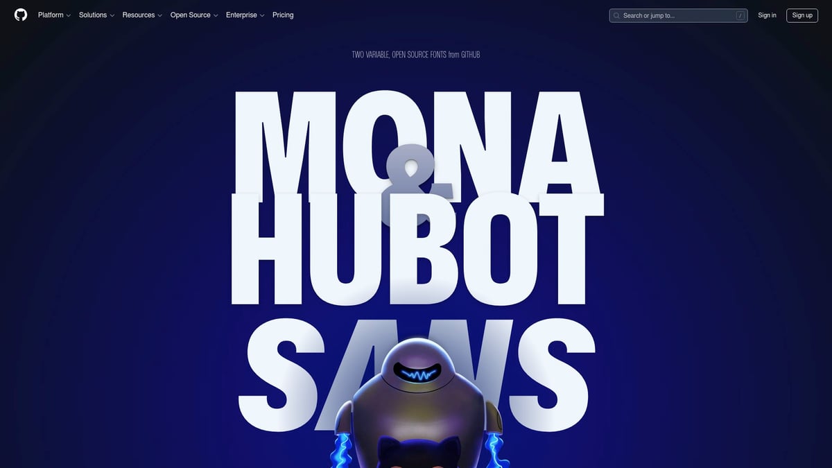 12 Inspiring Best Website Design Ideas for 2025 - Mona Sans & Hubot Sans (GitHub)