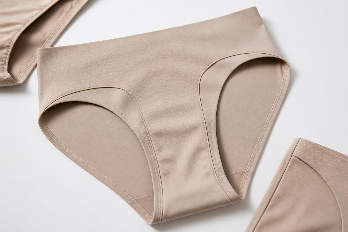 Camel toe brief construction features