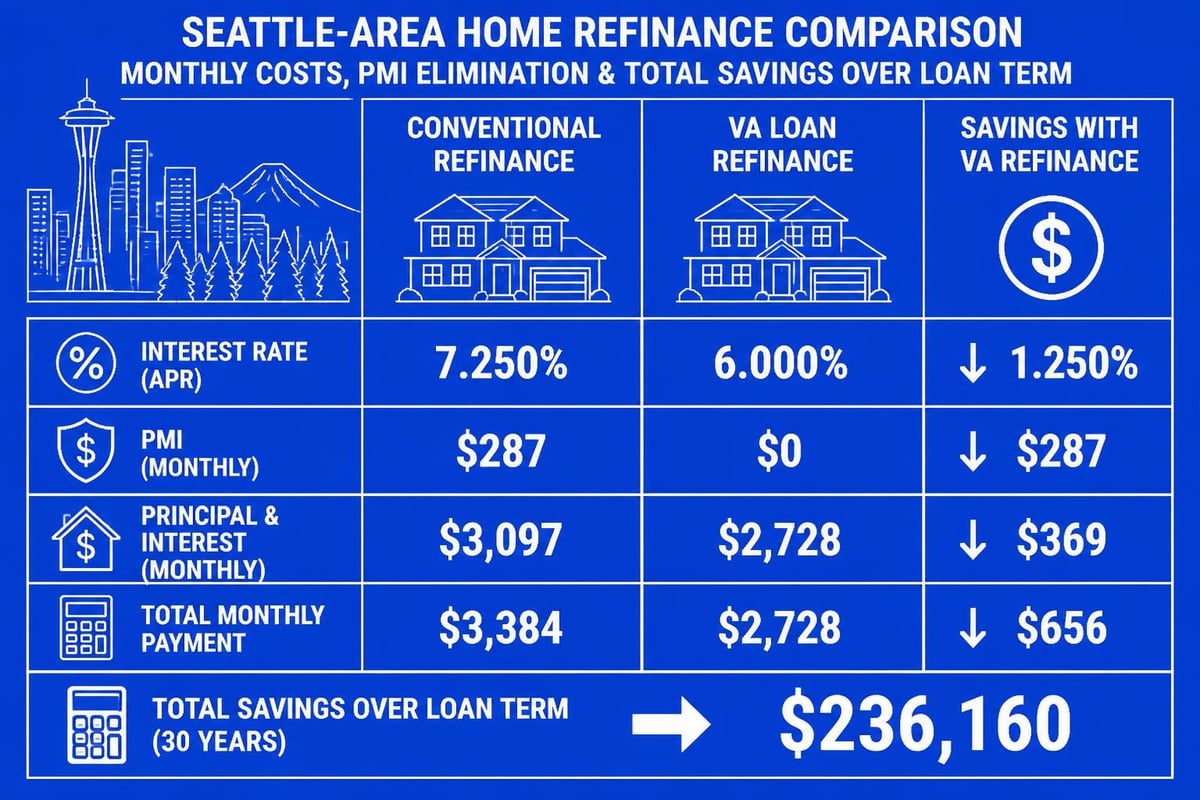 VA refinance savings calculation