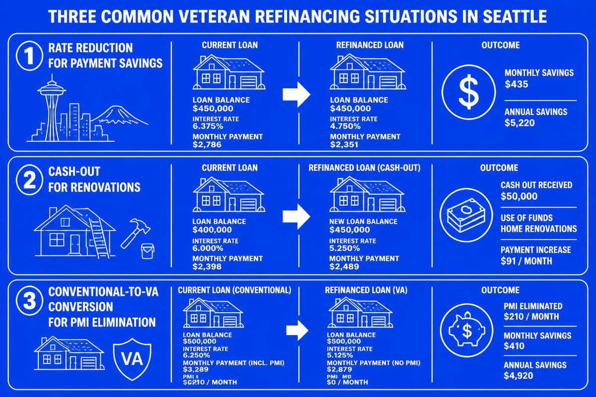 Seattle VA refinance scenarios