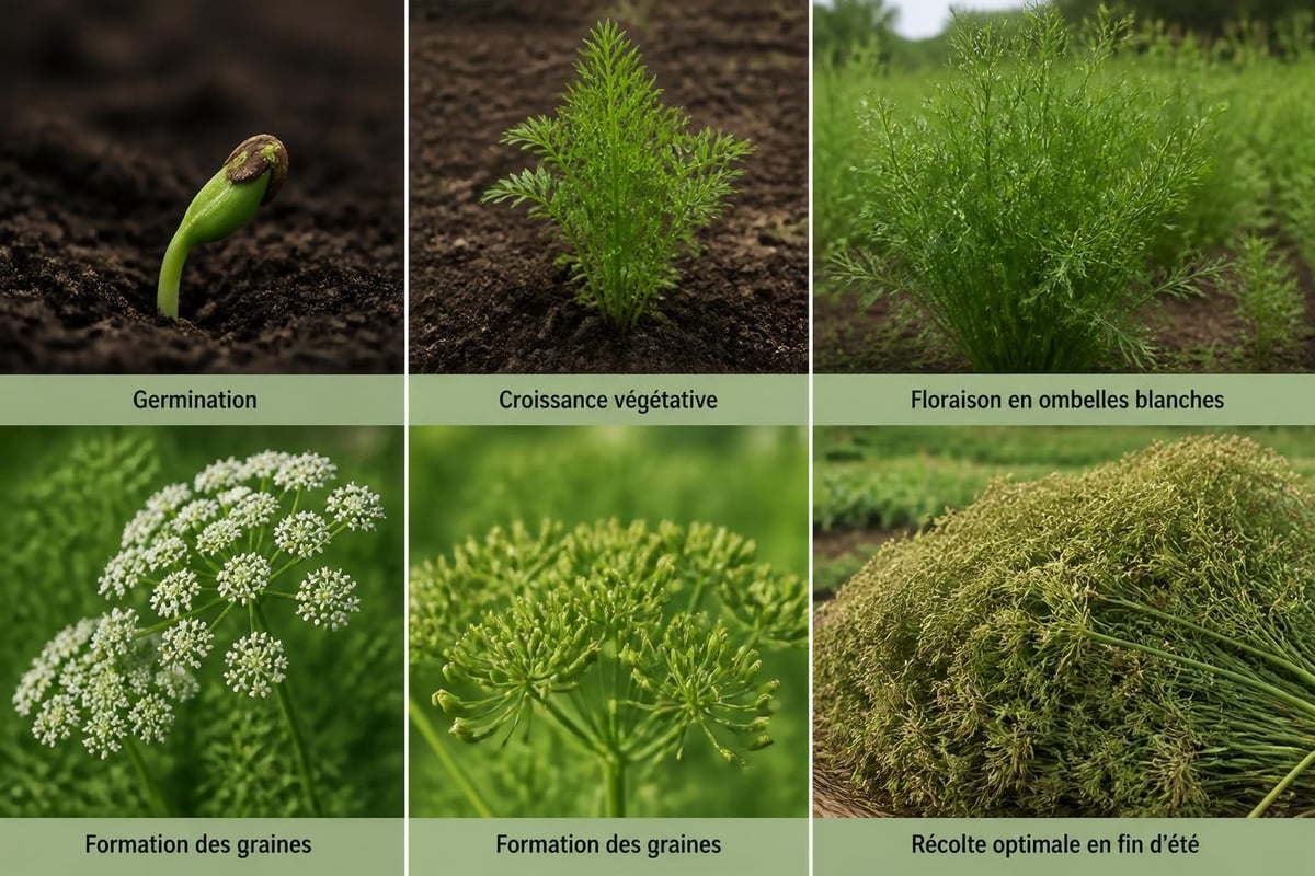 Cycle de croissance de l'anis vert