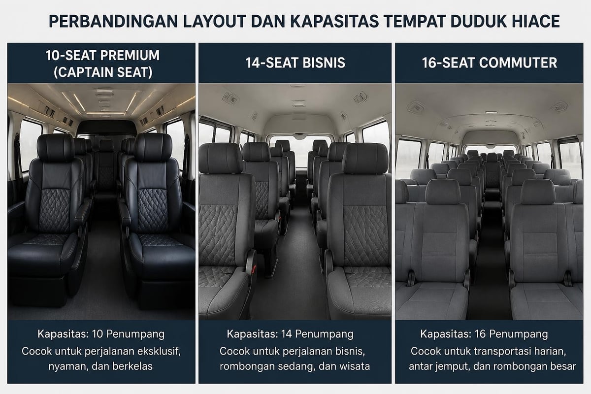 Konfigurasi tempat duduk Hiace