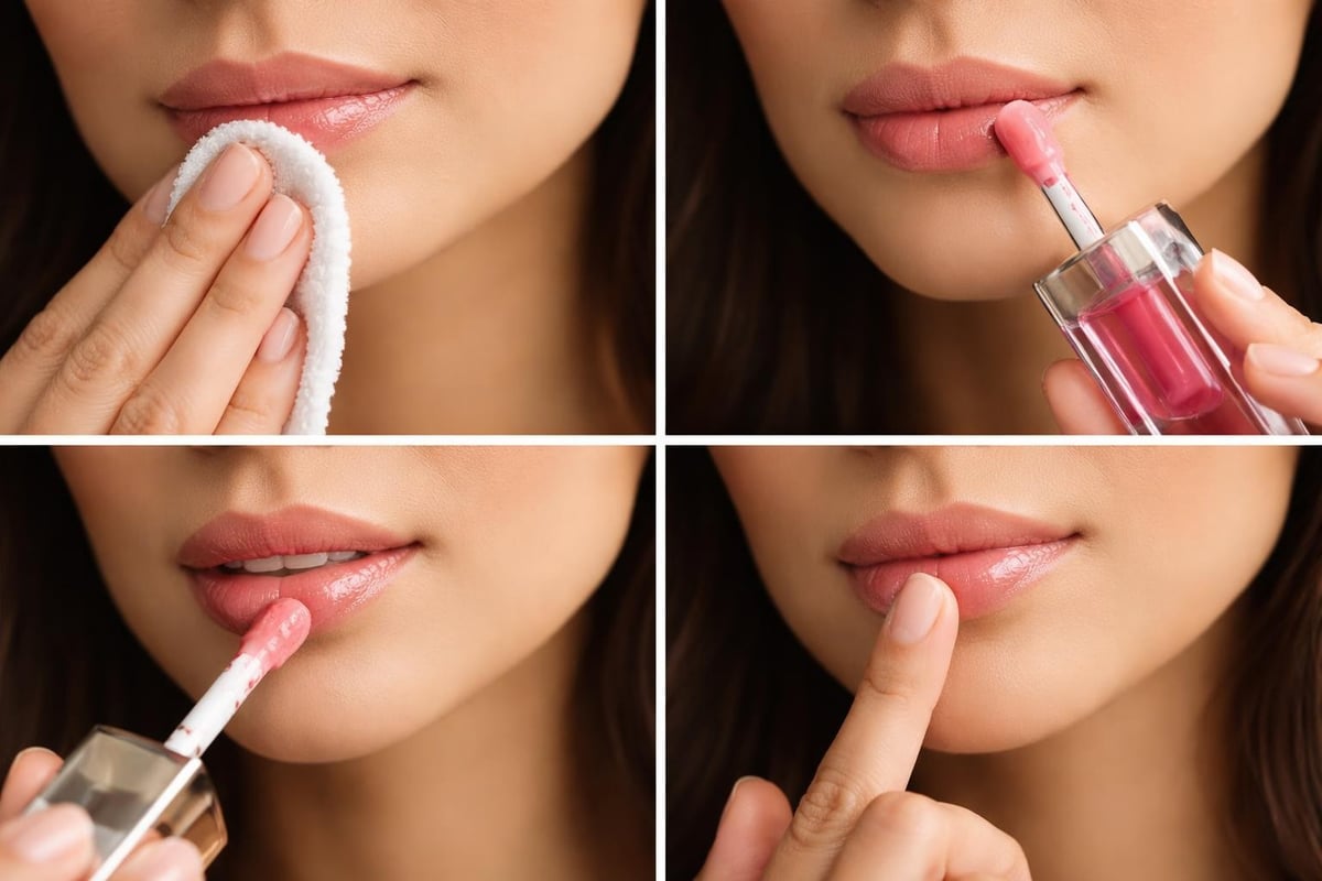 Lip oil application steps