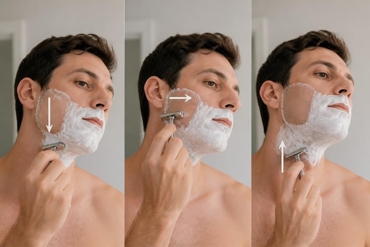 Proper razor angles and stroke directions