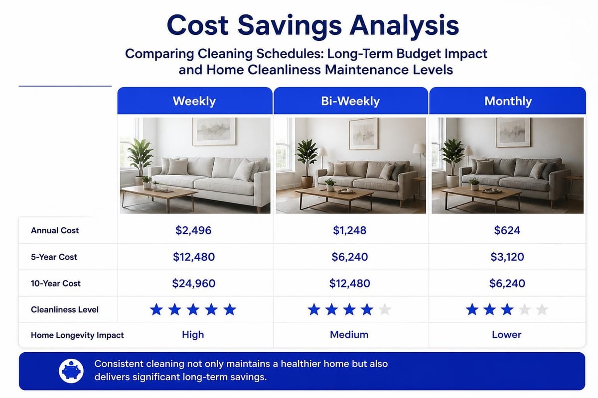 Cleaning service frequency comparison