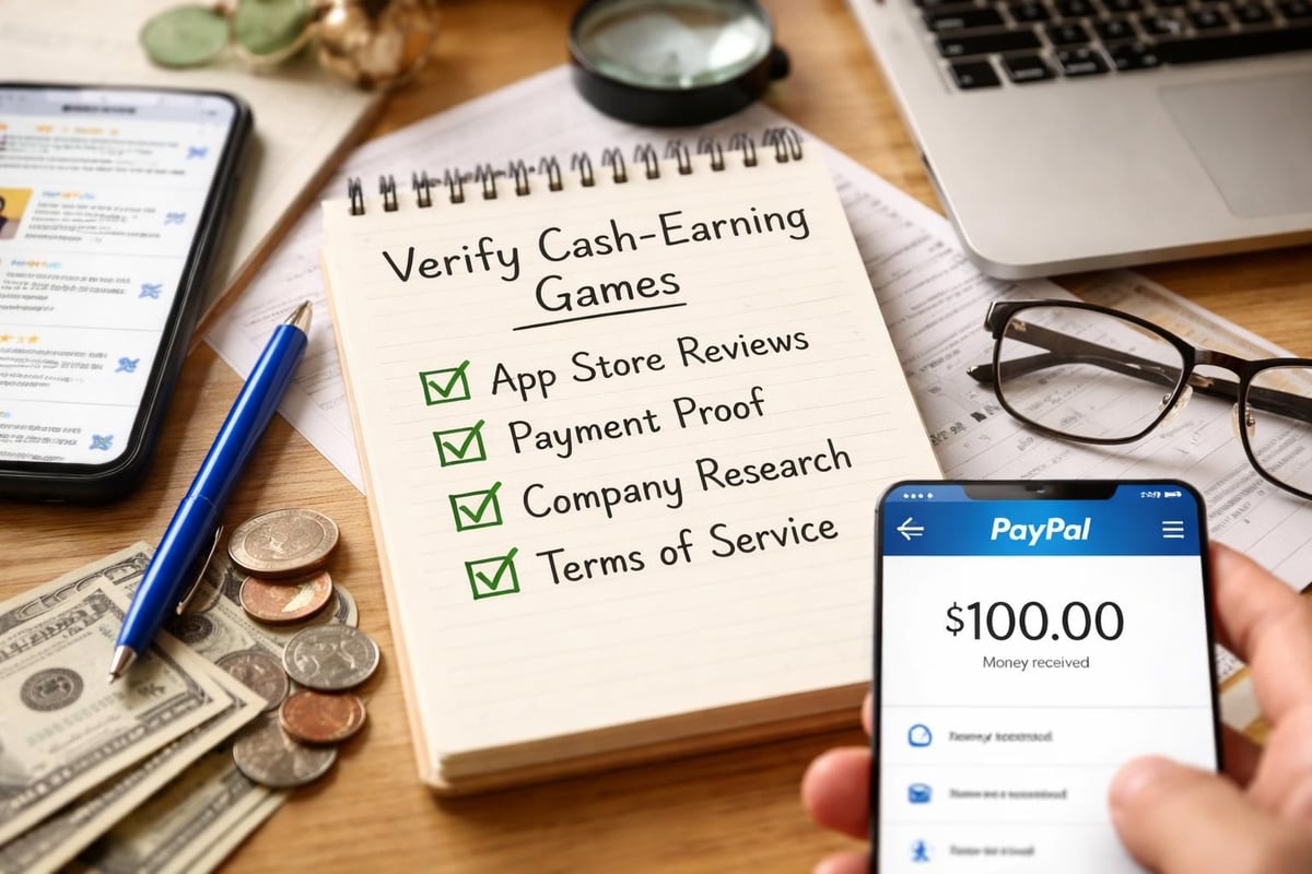 Verification checklist for cash games