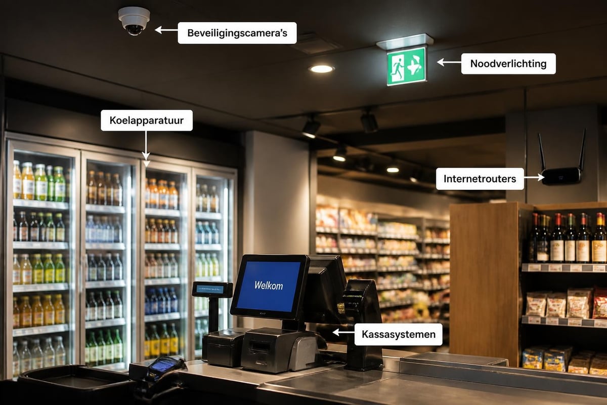 Kritieke winkelsystemen tijdens stroomuitval