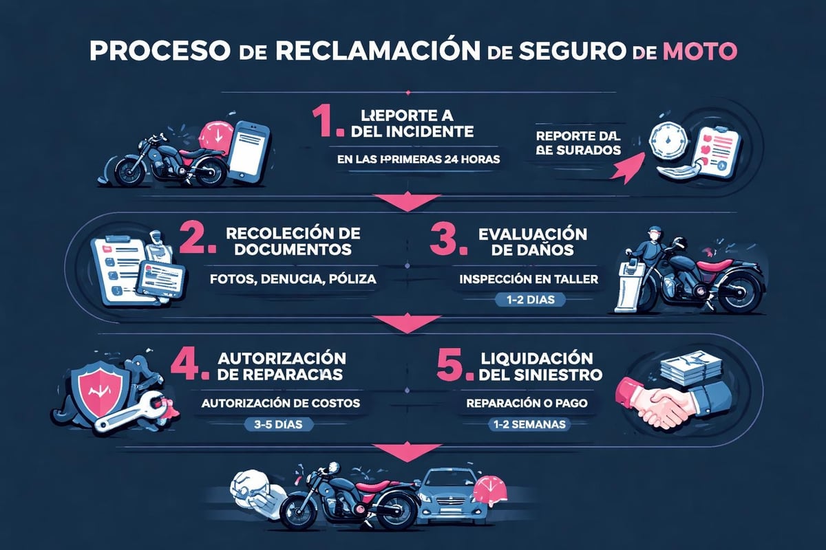 Seguro para Motociclistas: Guía Completa 2026 3 Proceso de tramitación de siniestros en seguros de moto