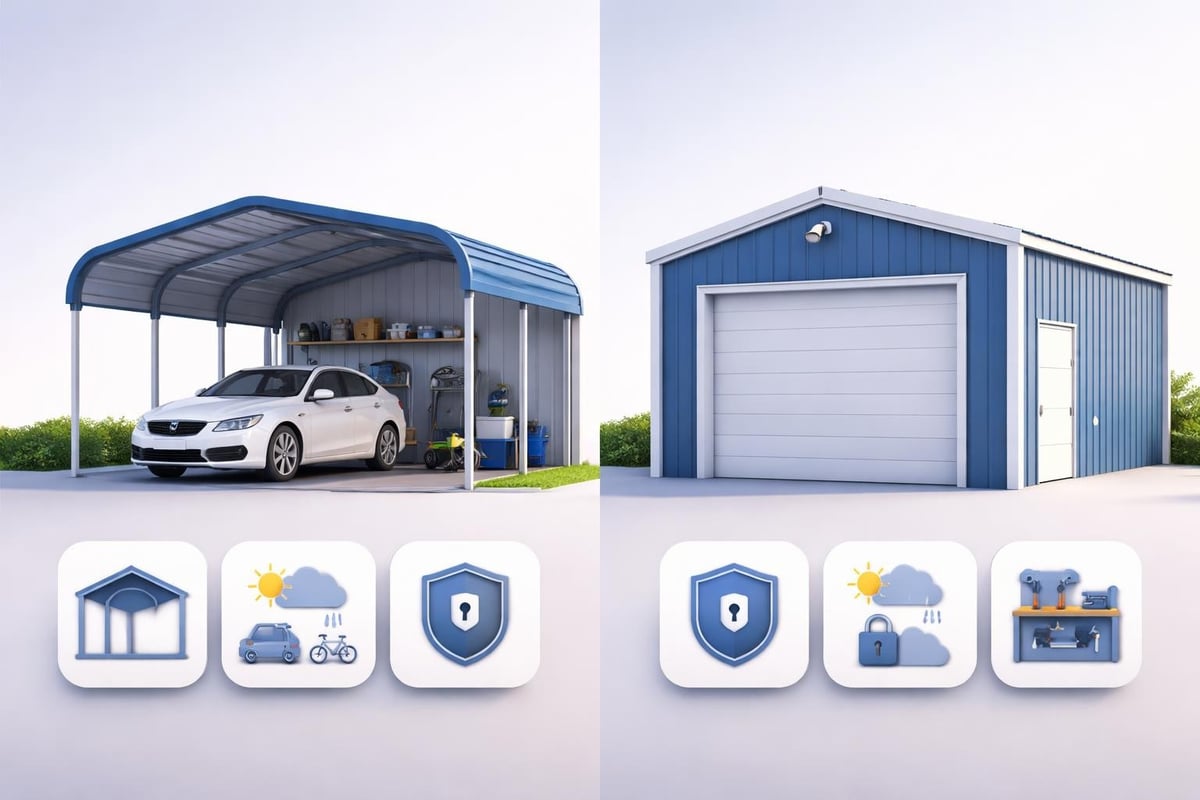 Enclosed vs open garage comparison