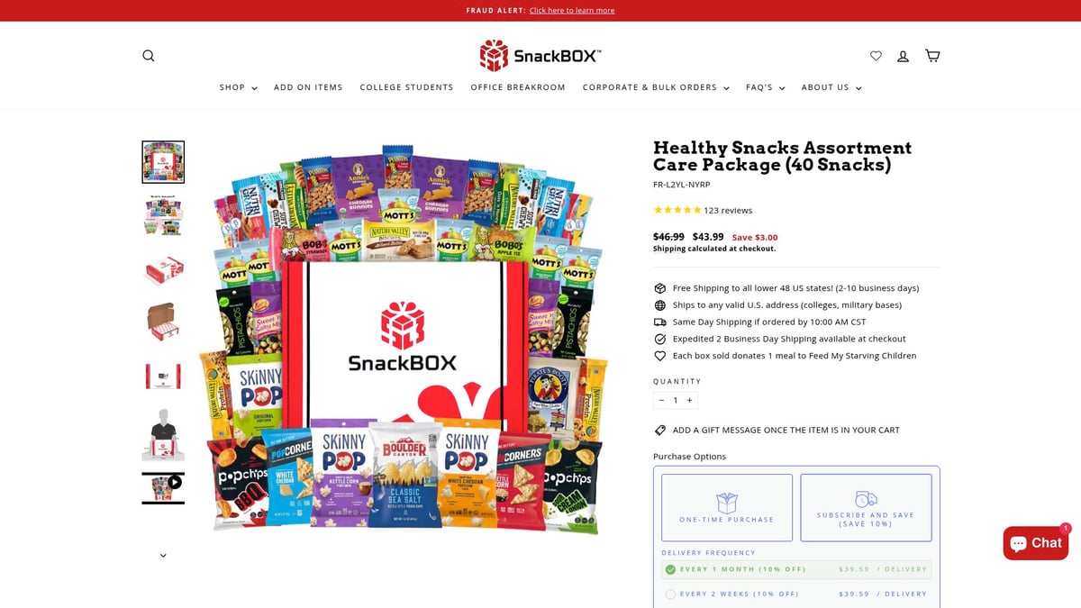 Top 10 Healthy Snack Care Package Ideas for 2026 Gifting - SnackBOX USA Healthy Snacks Assortment Care Package (40 Snacks)