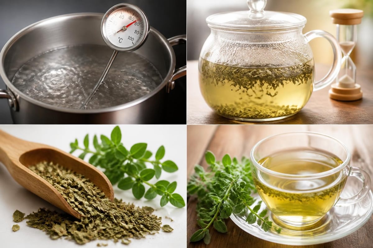 Préparation infusion origan