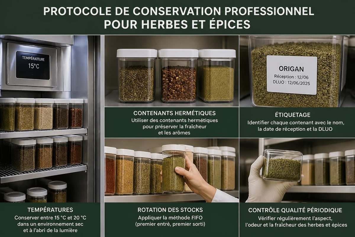 Conservation herbes epices