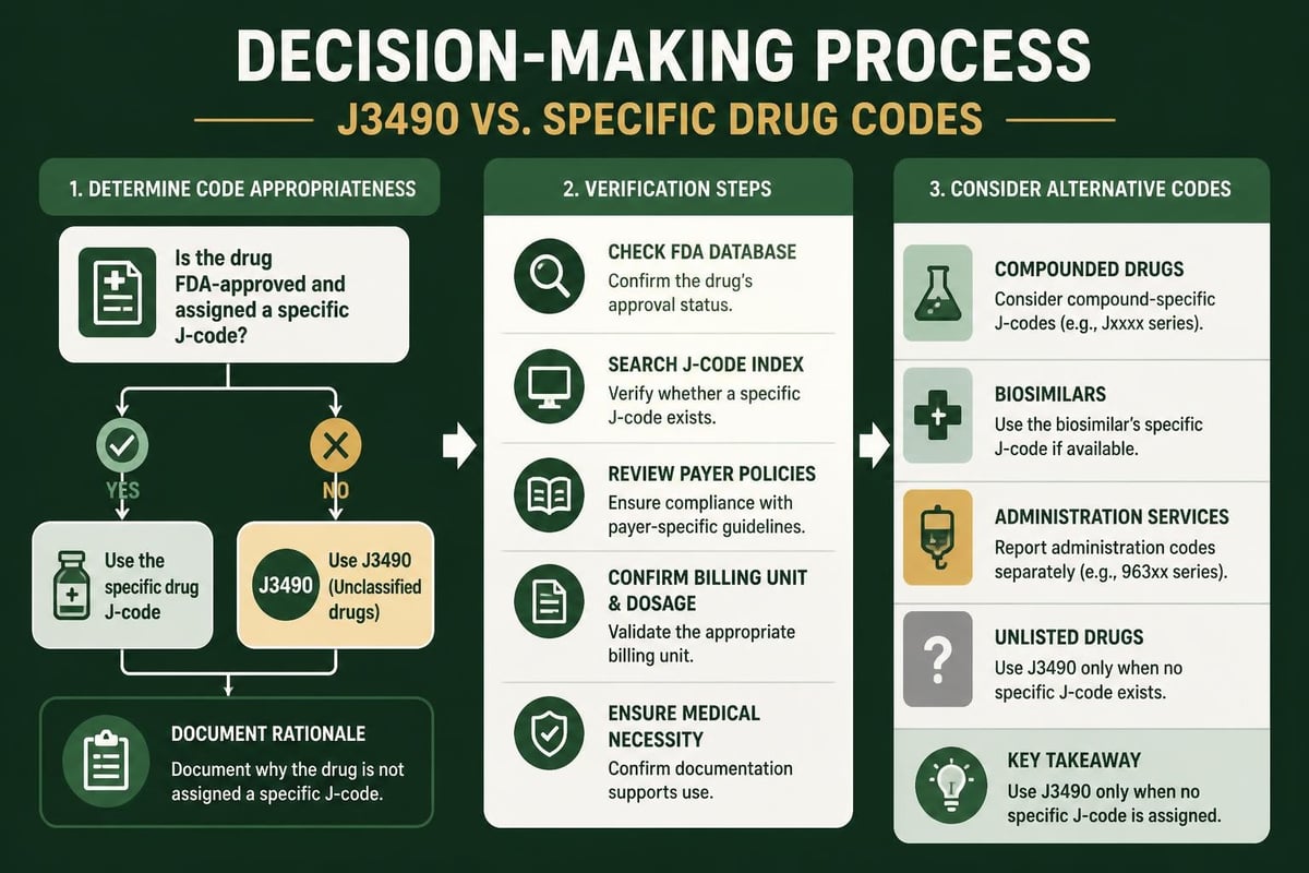 J3490 code decision tree