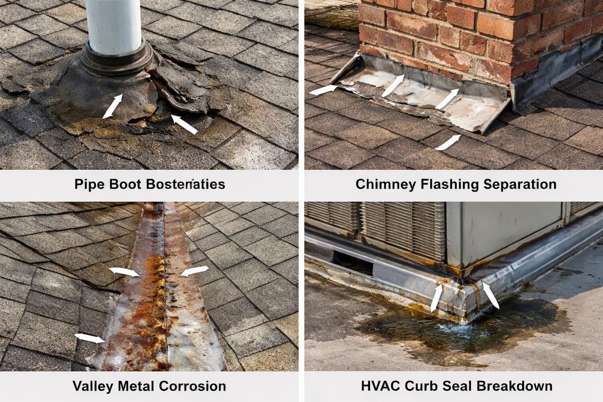 Common roof leak entry points