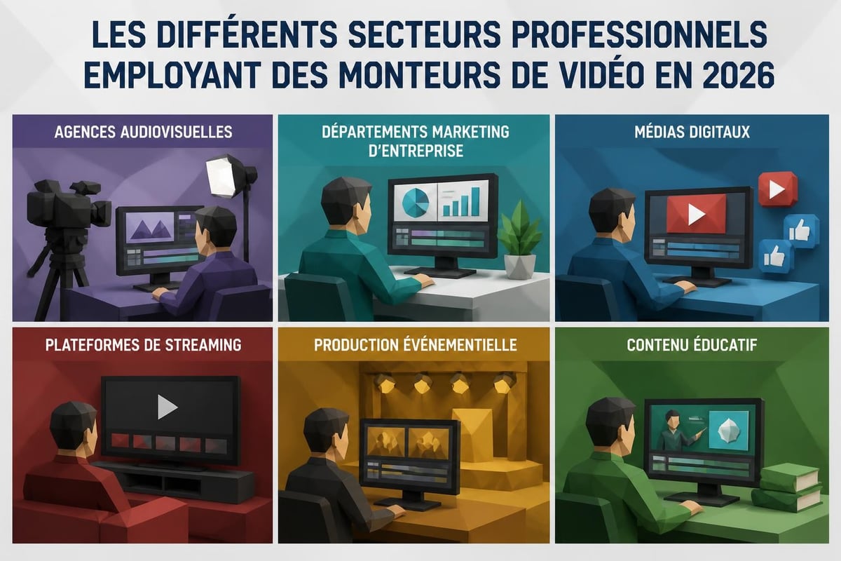 Diversité des secteurs pour monteurs vidéo